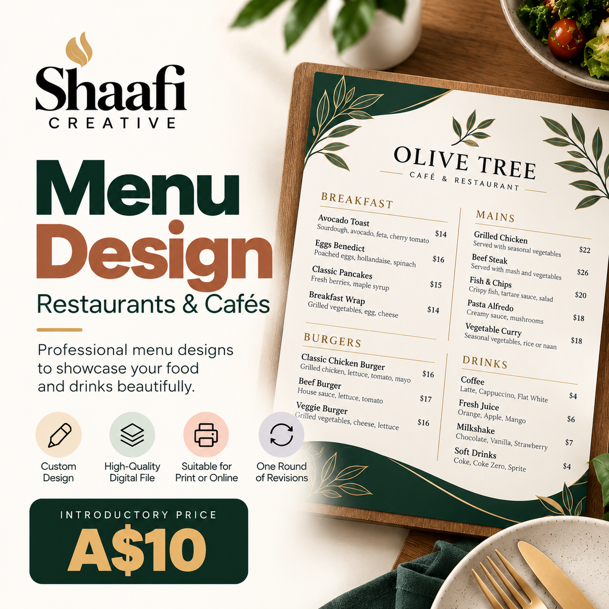 Custom Menu Design – Restaurants & Cafes